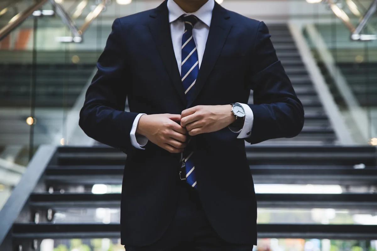 Professional business executive reviewing premium content
