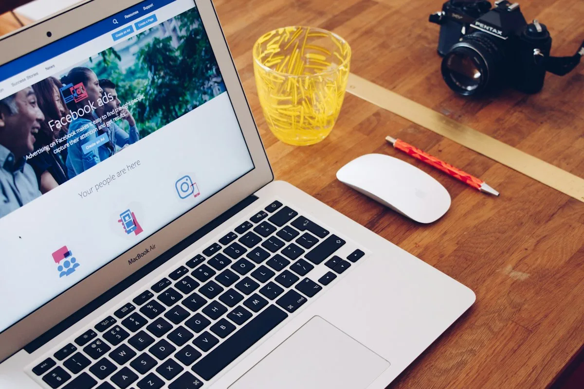 Analytics and marketing data on laptop