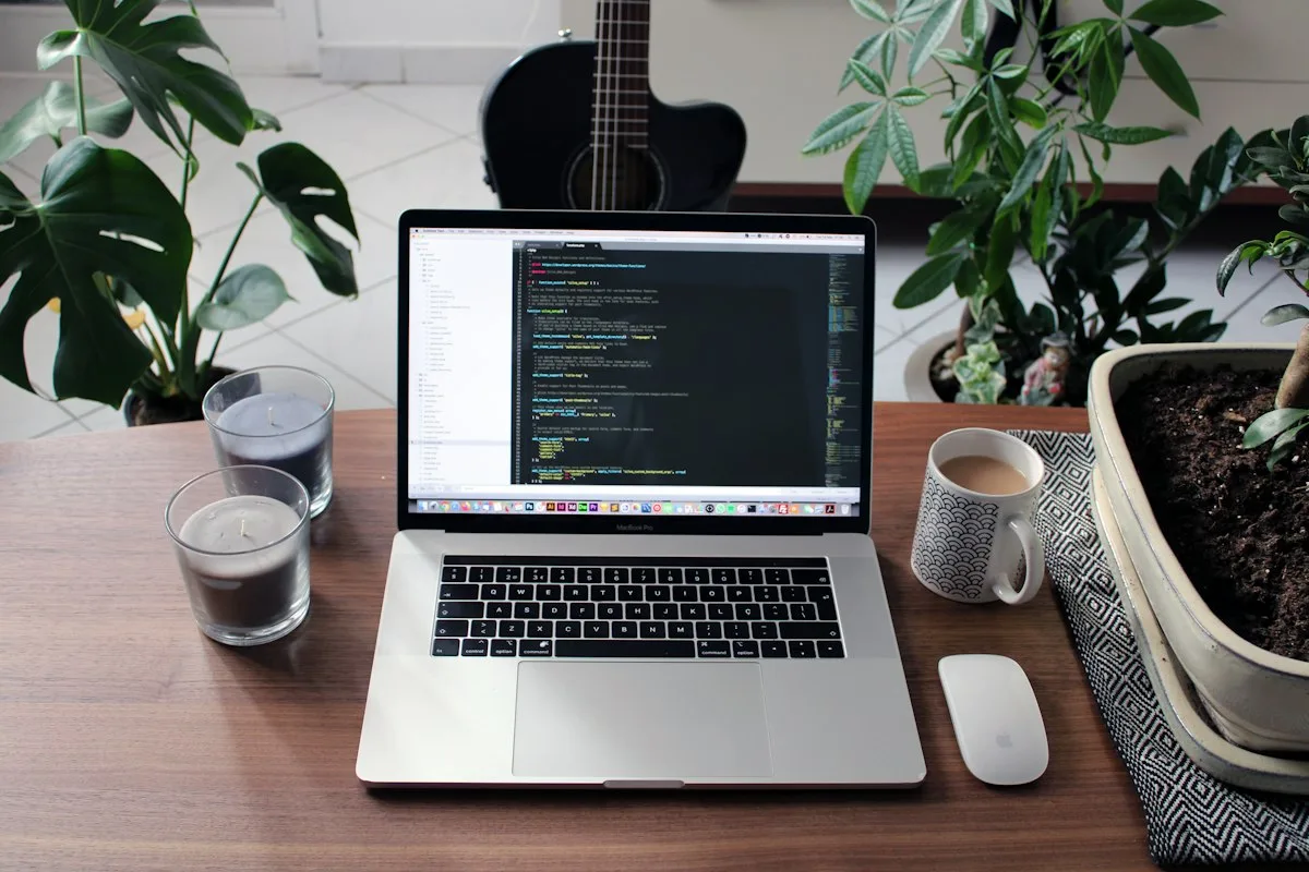 WordPress website on laptop