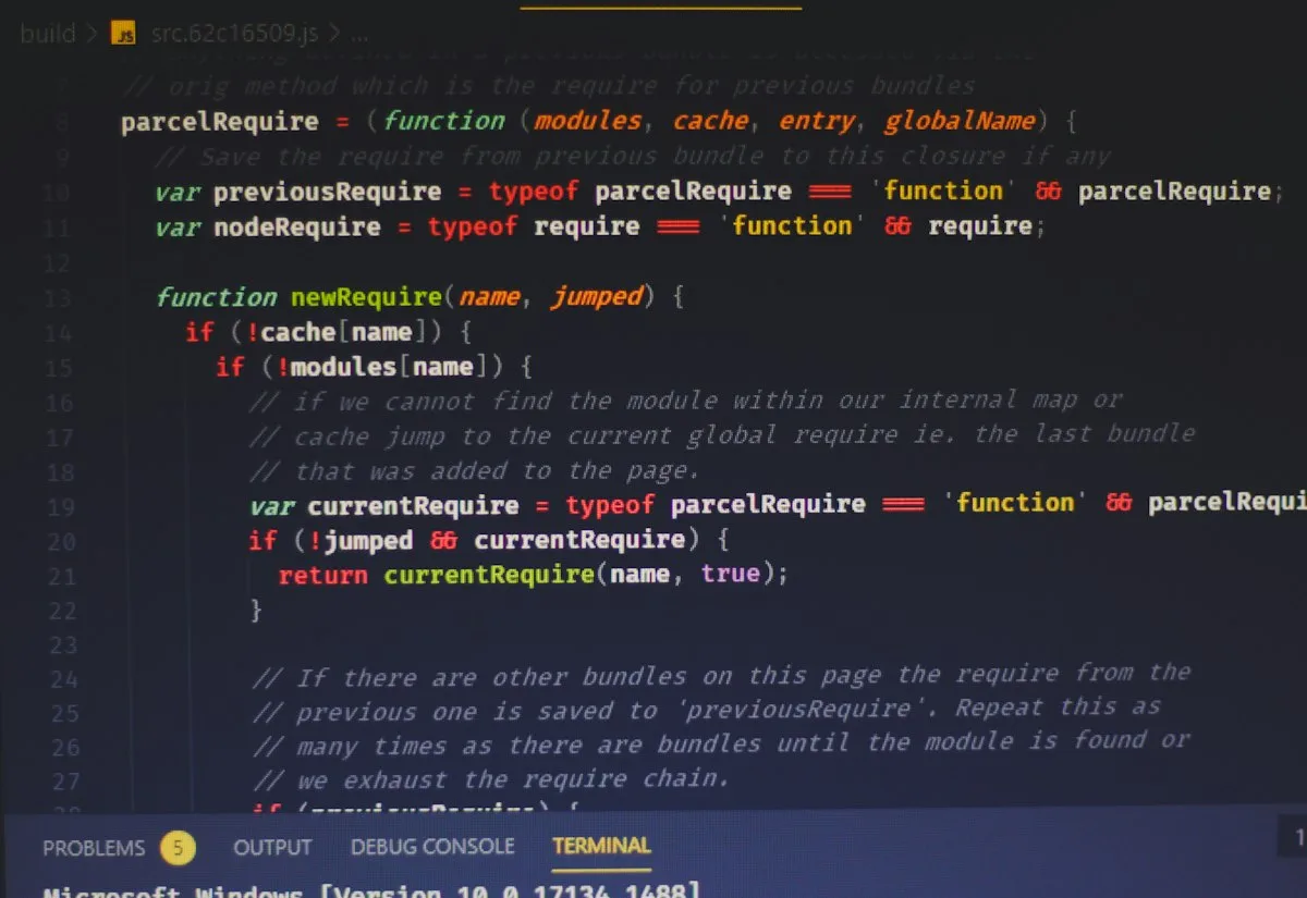 Code on screen for Canton projects